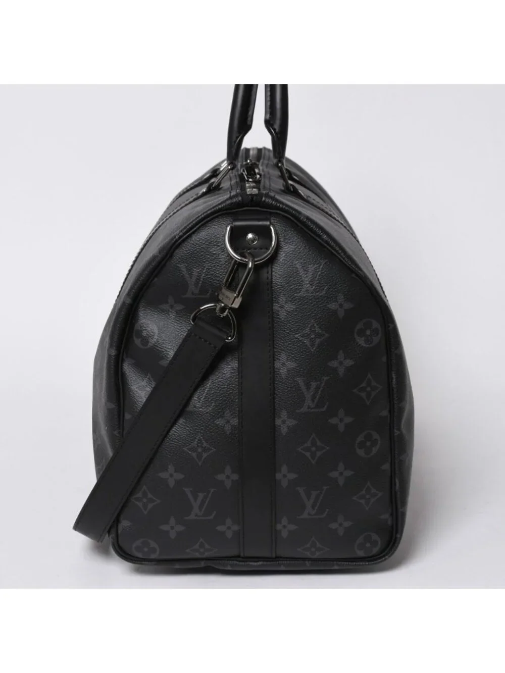 Louis Vuitton Keepall Bandouliere 45 Monogram Eclipse Canvas Black Leather